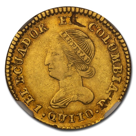 1835 Ecuador Gold 2 Escudos XF-45 NGC 1835 Ecuador Gold 2 Escudos XF-45 NGC